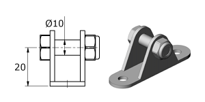 Technical drawing - Endfitting - Brackets mandrel